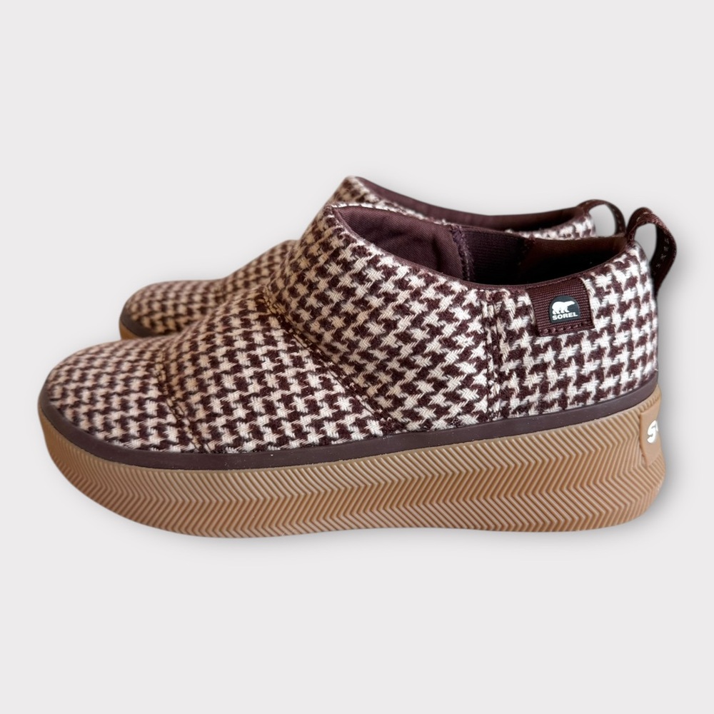NWOT Sorel Out N About IV Mini Puffy Houndstooth Boot in Redwood Sz 8 - Picture 12 of 12